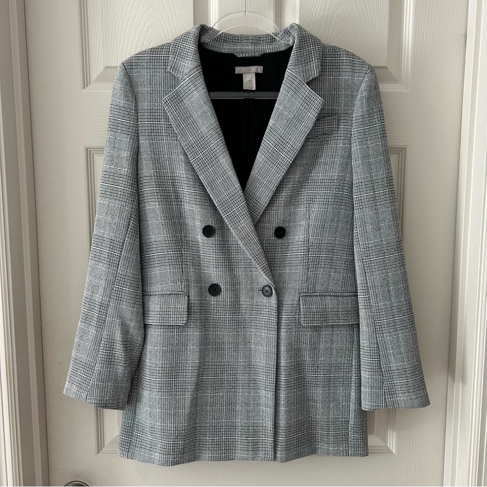 H&M Double-Breasted Oversized Blazer Smart Casual Career Office Work Academia
